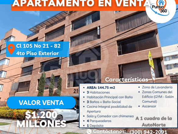 Venta de apto en Chicó Navarra Bogotá