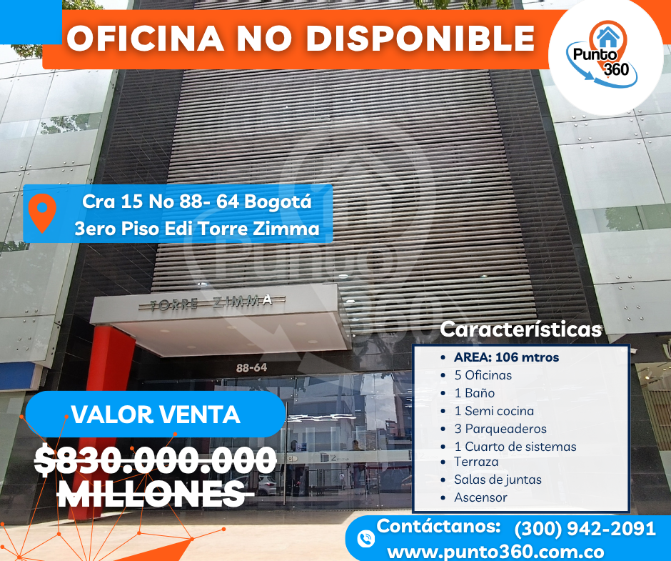 Oficina en Arriendo o Venta en Torre Zimma - Excelente ubicación en Bogotá