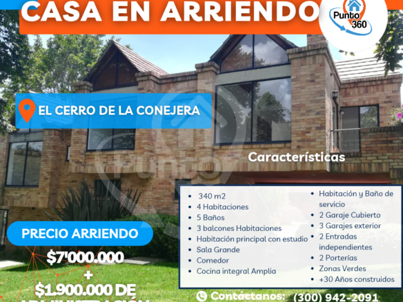 ARRIENDO O VENTA CASA CAMPESTRE EN CERROS DE LA CONEJERA