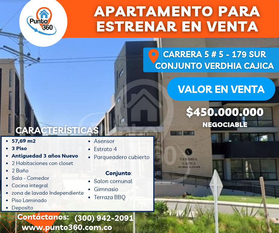 APARTAMENTO PARA ESTRENAR EN VENTA – VERDHIA CAJICÁ